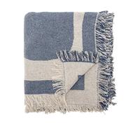 Bloomingville Plaid en coton Ethan 160x130 cm Bleu