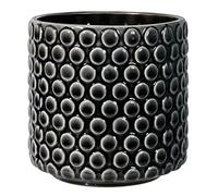 Bloomingville Pot de Fleur Dot - Pots de Fleurs décoratifs Couleur pour intérieur Style rétro créatif S (12,5 cm ø), Noir, Céramique