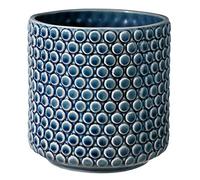 Bloomingville Pot de Fleur Dot - Pots de Fleurs décoratifs Couleur pour intérieur Style rétro créatif M (15,5 cm ø), Couleur pétrole, Céramique
