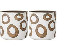 Bloomingville Pot de Fleurs décoratif en Terre Cuite Blanc (Lot de 2)