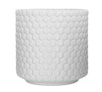 Bloomingville Pot de Fleurs rétro en céramique pour Plantes d'intérieur - Taille M - Diamètre : 15,5 cm - Ouverture : 13 cm de diamètre - Blanc