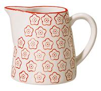 Bloomingville Pot de Lait Isabella - Petit Ø 8,5 x H 8,5 cm, Rouge, Céramique, Capacité 250 ML