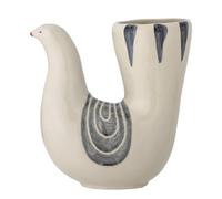 Bloomingville Vase Trudy en faïence blanc 19 x 19 x 7,5 cm