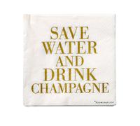 Bloomingville Serviettes en papier Save water Lot de 20 33x33 cm