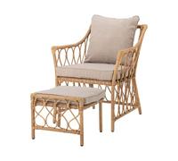 Bloomingville - Set fauteuil & repose-pieds Beige