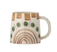 Mug en grès multicolore, à motifs, peint à la main - Bloomingville, Shama - 15x15x11 cm