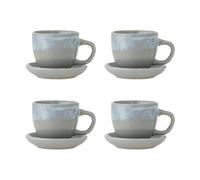 Bloomingville Tasse avec soucoupe Brenta. lot de 4 Bleu