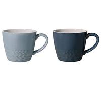 Bloomingville Tasses avec poignée Hedda - Tasses à thé Tasse à café pour Le Bureau et la Maison, Cadeau sain Ø 9,5 x H 8,5 cm, Bleu, Céramique, Lot de 2