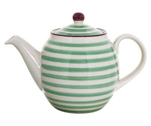 Bloomingville Teekanne Patrizia, Farbe Grün, aus Steingut, Inhalt 1200 ml