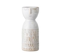 Vase en grès blanc, à poser, design simple, motif visage, style antique - Bloomingville, Aignan - H15 cm