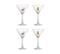 Bloomingville Verre à cocktail Misa 17 cl Lot de 4 Clear-flamingo. clear-pineapple