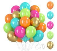 BlooMoo 60 Pièces Ballons Colorés, 12 Pouces Latex Ballon Multicolore, Ballons Metalliques, pour Anniversaire Mariage Décoration de Fête