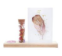 BloomPost BlooMemory Candle - Fleures séchées avec Support en Bois - 2 Bougies - Cadeau Unique livré par Boîte aux Lettre - L044 - Multicolore