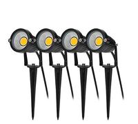 BLOOMWIN 4PCS Éclairage Extérieur à Piquer COB 5W 220V IP65 Étanche LED
