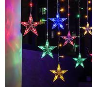 BLOOMWIN Rideau Lumineux Étoiles 3m 8 Modes 5V USB Eclairage Décoration Romantique Intérieure Guirlandes de Noël Lumineuses avec Anneau Fixe Lampe d'Ambiance pour Chambre Mariage Jardin Multicolore