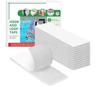 Blooven Scratch Autocollant Double Face, 12 PCS de 30 x 100 mm, Rubans Adhésifs, Bande Agrippantes Adhésives Avec Crochets Et Boucles (12 PCS 30 x 100 mm, Blanc)