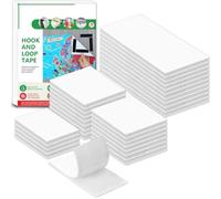 Blooven Scratch Autocollant Double Face, 30 PCS de Longueur de Mélange, Rubans Adhésifs, Bande Agrippantes Adhésives Avec Crochets Et Boucles (30 PCS, Blanc)