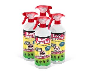 Bloq'Insect barrage aux insectes lot de 4L | Pulvérisateur anti insecte intérieur extérieur | Élimine moustiques,fourmis,mouches