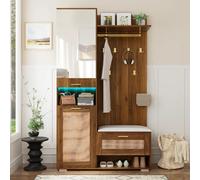 Blossom paris Set dressing avec miroir - Noyer foncé/blanc