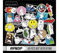 BLOUR 50pcs/lot Funny Ripndipe Stickers - Multicolor Graffiti - Street Art - PVC Vinyle - Étanche - Stickers pour Ordinateurs portables, Métal, Plastique, Autres