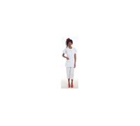 Blouse blanche femme à pression Diana - Taille 0 - Coupe droite - Encolure trapèze - Manches courtes kimono T0
