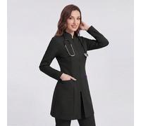 Blouse de laboratoire à manches longues avec poches et fermeture éclair, veste de scrub chirurgical de laboratoire, uniforme de scrub d'infirmière, veste d'uniforme de scrub de dentiste et médecin noi