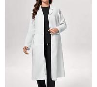Blouse de laboratoire/Blouse blanche grande taille décontractée pour usage quotidien, couleur unie, avec boutons devant 1XL,2XL,3XL,4XLUnicoloreTissu tissé