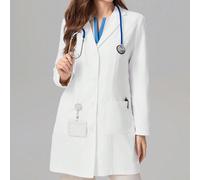 Blouse de laboratoire longue en patchwork blanc, manteau de médecin/scientifique L,M,S,XL,XS,XXLTissu tissé