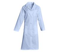 Blouse médicale Femme Manches Longues Unis Fermeture botons Pressions, 3 Poches Dont 1 Poitrine de la Taille XS à XXL (as4, Alpha, x_l, Regular, Regular, Bleu Ciel)