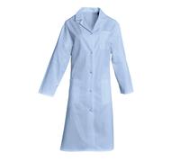 Blouse professionnelle bleu ciel 100% coton manches longues, taille 36/38