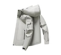 Blouson Aviateur Homme Work Jacket Hooded Solid Utility Durable