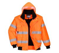 Blouson Bomber Hivis 3 En 1 Couleur : Orange Taille Xs - Portwest