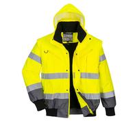 Portwest Blouson C465 Bomber 3-en-1 Haute visibilité bicolore Jaune/Gris Taille M