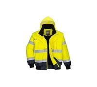 Portwest Blouson Bomber C465 3-en-1 Haute visibilité bicolore Jaune/Marine Taille M