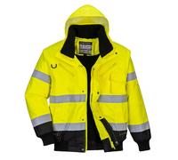 Portwest Blouson Bomber C465 3-en-1 Haute visibilité bicolore Jaune/Noir Taille M