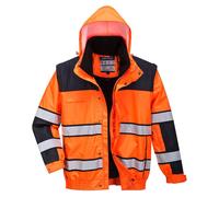 Blouson Hivis 3 En 1 Couleur : Orange/noir Taille Xxl - Portwest