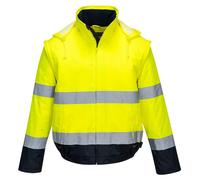 Blouson Hv 2-en-1 Hv Doublé Polaire Couleur : Jaune/marine Taille L - Portwest