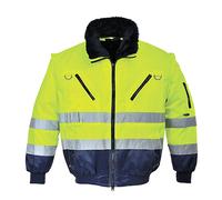 Portwest Blouson pilote PJ50 3 en 1 Haute visibilité Déperlant Hiver Jaune fluo XL