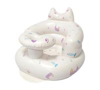 Blow Up Seat, Foldable Inflatable Sofa with Cute Pattern, Multi Functional Floor Chair with Back Support and Built In Pump for Travel Seaside Sitting Support