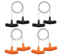 BLPRKOT 4 Pièces Scie Fil en Acier Inoxydable, Scie à Main 70cm avec Poignée en T Ergonomique, Coupe Tube PVC et Bois pour Kit de Survie, Camping, Randonnée et Bushcraft - 2 Noirs et 2 Oranges