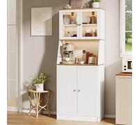 BLSYHDH Buffet de cuisine avec 4 portes, buffet, armoire de cuisine, buffet, armoire de rangement, buffet, buffet, buffet, buffet, armoire multifonction, armoire de couloir (blanc, 4 portes-1)