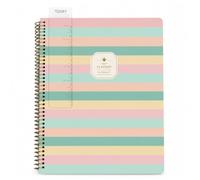 Blu Monaco Planning 2027 pour femme de janvier à décembre, semainier et mensuel, année à rayures pastel (21,6 x 27,9 cm), couverture flexible imperméable avec autocollants, poches et marque-page