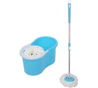 Blue Balai Serpillère Microfibre Balai Tournant avec Seau Pliable