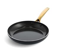 Blue Diamond Gold Poêle à frire Antiadhésive de 28 cm en Céramique Infusée au Diamant, Sans PFAS, Convient à l'induction, Va au lave-vaisselle, Va au four, Poignée dorée, Noire