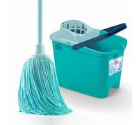 Blue Dolphin Balai serpillère avec Manche Pliable et Seau de 14 l Set de Nettoyage Durable en Microfibre recy Idéal pour la Maison et Les sols