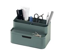 BLUE GINKGO Organisateur de Bureau Compact - 5 Compartiments, Demi-tiroir - Porte-stylos, Organisateur de Papeterie pour Bureau, Coiffeuse, Étagère (Fabriqué en Corée, Vert)