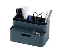 BLUE GINKGO Organisateur de Bureau Compact - 5 Compartiments, Demi-tiroir - Porte-stylos, Organisateur de Papeterie pour Bureau, Coiffeuse, Étagère (Fabriqué en Corée, Bleu)