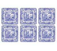 Blue Italian Italien Bleu 10,5 x 10,5 cm avec Dos en liège-Lot de 6 sous-Verres (Bleu)