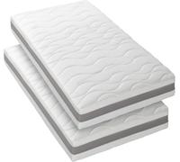 BLUE MOON - Lot de 2 Matelas 3D Twist 90x200. Mousse profilée 5 Zones de Confort. Épaisseur 15 cm - Compatible avec Lits IKEA - Fabriqué en Belgique - Garantie 7 Ans