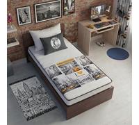 Blue Moon Matelas New York 90x190 | Mousse Ferme | 15 cm | Densité 28 kg/m³ | 5 Zones de Confort | Coutil Microfibre | Livré Compressé | Fabriqué en Belgique